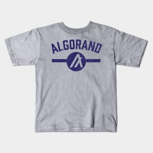 Algorand ALGO Crypto Coin Blue Vintage Athletic Kids T-Shirt